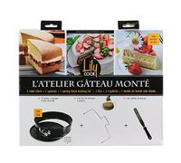 Lily cook KDO8593 Coffret Patisserie Lyre-Spatule-Cercle, Metal + PP, Noir, 26 x 26 x 4 cm