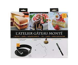 Lily cook KDO8593 Coffret Patisserie Lyre-Spatule-Cercle, Metal + PP, Noir, 26 x 26 x 4 cm