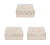 Lily cook - KP0002 Boîte À Gâteaux Élégante et Pratique - Conçu pour Pâtisseries - Anniversaires et Fêtes - Dimensions 25,5 x 9,8 Cm - Couleur Gris et Beige (Lot de 3)