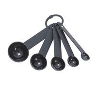 Lily cook - KP0064 Set de 5 Cuillères à Mesurer Noires - Précises et Ergonomiques - pour Liquides et Solides - Rangement Pratique - Design Moderne - Couleur Noir