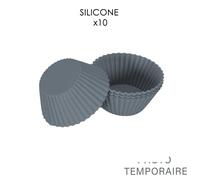LILY COOK, KP0068, Caissette en Silicone x10, idéale pour pâtisserie et Cuisine, Facile à Nettoyer, résiste à la Chaleur, Design Moderne, 7 cm, Gris, Rose, Vert, Bleu