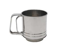 Lily cook, KP5746, Tamis à Farine Ergonomique en Acier Inoxydable, idéal pour pâtisserie et Cuisine, Facile à Nettoyer, Design élégant, Dimensions 11 x 10 cm, Couleur Argent