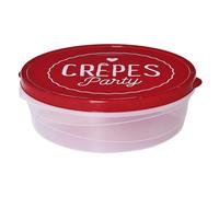 Lily Cook - KP5754, Boîte de Conservation pour Crêpes 30 cm, Ustensile de Pâtisserie Pratique, Design Transparent, Facile à Nettoyer, Conçue pour Transport, Rouge, Transparent