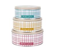 Lily cook Lot de 3 Boîtes en Métal Conservation Couvercle Transparent Rose | Métal, lot de 3 boîtes de conservation, couvercle à top transparent, douceurs et gourmandises, cuisine, rose bleu et beige