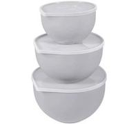 - Set de 3 bols patissier avec couvecle gris