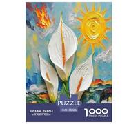 Lily de la Paix 1000 Pièces Puzzle pour Adultes Jeu Stimulant Puzzle Anti-Stress Entraîner La Mémoire du Cerveau pour Toute La Famille, Cadeaux pour Femmes, Cadeaux pour Hommes 38x26cm/1000pcs