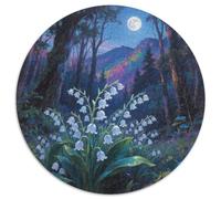 Lily de la vallée Puzzle Rond De 1000 Pièces pour Adultes Fleur Qualité Premium Artistique Art Relaxation Activité Assemblage Réduction 1000pcs (67.5x67.5cm)