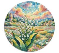 Lily de la vallée Puzzle Rond De 1000 Pièces pour Flower Qualité Premium Artistique Art Relaxation Réduction du Stress 1000pcs (67.5x67.5cm)