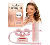 Lily England Boudin Cheveux Boucle Sans Chaleur, Set 5 Pièces Satin Rose