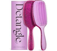 Lily England - Brosse à cheveux bouclés pour démêler et coiffer, brosse à cheveux bouclés sans douleur pour cheveux humides et secs, avec poils flexibles, facile à tenir en main - Violet