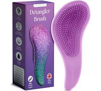 Lily England Brosse à Cheveux Démêlante, Superbe Qualité Salon Coiffure - La Meilleure Brosse pour les Cheveux Fins, Épais, Bouclés, Secs ou Humides et les Enfants (Paillettes violettes, Paquet de 1)