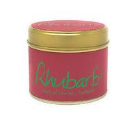 Lily Flame Rhubarb Bougie parfumée dans sa boîte en métal Jaune