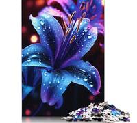 Lily Flower Neon Cosmic Puzzles Imposible,desafío for Adults Entretenimiento Creativo 1000 Piezas Obra De Arte De Juego De Para Adultos, Regalos A Partir De 14 Años 1000pcs (38x26cm)