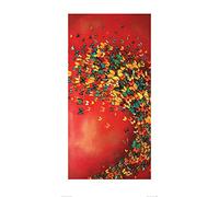 Lily Greenwood (Butterflies on Crimson 50 x 100 cm Toile Imprimée