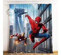 Lily&her Friends - Rideau plat 3D HD Impression numérique Motif héros Marvel Spiderman,tissu brossé,velours et lin,occultant,rideau de porte,rideau de chambre pour enfants (Spiderman 5, 59in x 106in)