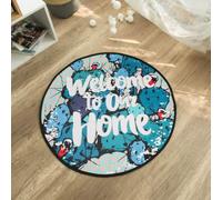 Lily&her Friends - Tapis de sol rond antidérapant pour enfant Tapis de yoga, multi-fonctions, lavable, coussin décoratif (160 cm, Graffiti)