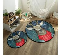 Lily&her Friends - Tapis de sol rond antidérapant pour enfant Tapis de yoga, multi-fonctions, lavable, coussin décoratif (160 cm, Elk)