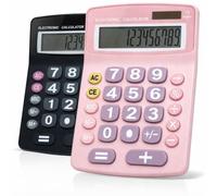 Lily' Home Jumbo 12 chiffres, énergie solaire, grand écran LCD, calculatrice de bureau, double alimentation, grand bouton, fonctionnement à piles, facile à lire, incliné, pour la maison, le bureau