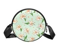 Lily Joli petit sac à bandoulière rond avec fermeture éclair et bretelles réglables pour femme et fille Motif cercle