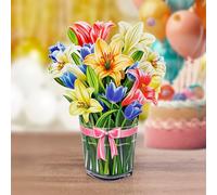 Lily Multi, Carte D'anniversaire Pop-Up, Carte De V?ux 3d En Papier Avec Fleurs (Bouquet De Lys) 84sm.Fr1520