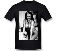 Lily Munster Creative Men's Basic Short Sleeve T-Shirt Colorful Print Graphic Tee Shirts Black XXL