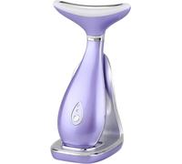 Lily Neck Massage Du Visage, Dispositif De Rajeunissement De La Peau Avec Thérapie Thermique, Led À Triple Action Et Vibration, Pour Le Levage Et Le Serrage Anti-Âge (Blanc Perle)