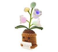 Lily Of The Valley Lamp - 6x16cm Wool Crochet Cute Floral Desk Lamp Hand Knitted Tabletop Decoration | Bedroom Living Room Children's Room Gift Birthday Mother's Day Valentine's Present