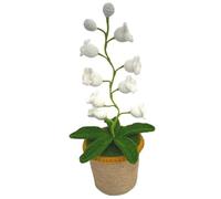 Lily of the Valley Lamp Crochet Flowers Potted Migne Night Light Lightless Warm Small Lampe pour le bureau à domicile, pas de batterie