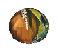 Lily of the Valley Vase Bonnet de douche double couche imperméable pour homme et femme - Protection des cheveux pour le bain, masques faciaux, spa