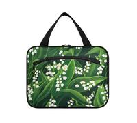 Lily of Valley Beauty Summer Flowers Trousse de toilette à suspendre pour homme avec crochet, trousse de maquillage portable à suspendre pour accessoires pour femmes bolsa para guardar maquillaje M