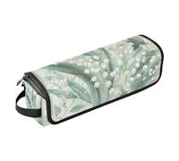 Lily of Valley Bellflower Fresh Organiseur 2 en 1 pour outils capillaires et tapis résistant à la chaleur avec fermeture éclair amovible Accessoires de coiffure Organiseur pour outils chauds Fer à