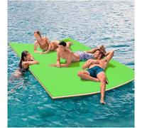 Lily Pad Tapis flottant - Tapis flottant pour lac, 3 couches résistantes à la déchirure en mousse XPE élastique pour lac, plage, océan, piscine, vert, 210 x 90 x 3,3 cm