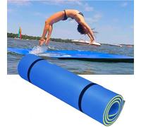 Lily Pad Tapis flottant - Tapis flottant pour lac, 3 couches résistantes à la déchirure en mousse XPE élastique pour lac, plage, océan, piscine, bleu, 150 x 120 x 3,3 cm