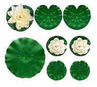 Lily Pads Ponds, Realistic Artificial Floats, 7x11in Floating Pool Decorations, Authentic Waterproof Material, Easy Setup Home Decor for Backyard, Lake, Meditation, Waterfall