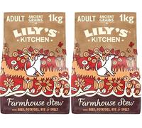 Lily’s Kitchen Fabriqué à partir d’ingrédients naturels Aliments secs pour Chien Adulte - Ragoût Fermier au bœuf et aux céréales Anciennes - Sac 1kg (Lot de 2)