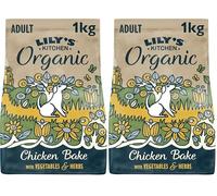 Lily’s Kitchen Fabriqué à partir d’ingrédients naturels Aliments secs pour Chiens Adultes Poulet Bio cuit au Four Nutrition équilibrée 1kg (Lot de 2)