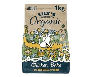 Lily’s Kitchen Fabriqué à partir d’ingrédients naturels Aliments secs pour chiens adultes Poulet bio cuit au four Nutrition équilibrée 1kg