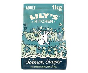 Lily’s Kitchen Fabriqué à partir d’ingrédients naturels Aliments secs pour chiens adultes Souper au saumon Nutrition équilibrée Sac de 4 x 1kg