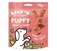 Lily’s Kitchen Fabriqué à partir d’ingrédients naturels Friandises croustillantes au Poulet et au Saumon Recette sans céréales 8 x 70g