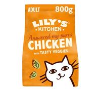 Lily’s Kitchen Fabriqué à partir d’ingrédients naturels Sac d’aliments secs pour chats adultes Sac Poulet aux légumes Recette sans céréales 4 x 800g