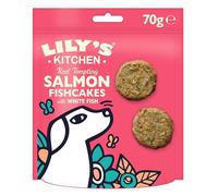 Lily’s Kitchen Friandises pour Chiens - Bouchées Saumon et Poisson Blanc, sans céréales, Poisson fraîchement préparé, 8 x 70 g, pour Chiens Adultes