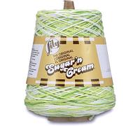 Lily Sugar N Cream Cônes de fil à tarte à la lime - 1 paquet de 400 g - Coton - #4 Moyen - 700 m - Tricot, crochet et travaux manuels