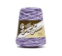Lily Sugar N Cream Cônes de fil violet brume - 1 paquet de 400 g - 100% coton - #4 peigné (moyen) - 600 m - Tricot/Crochet