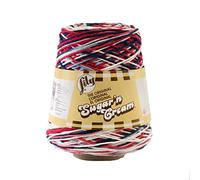 Lily Sugar N Cream Cones Fil à coudre, 1 paquet de 400 g, coton, #4 moyen, 700 m, tricot/crochet, ombré nautique
