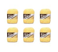 Lily Sugar'N Cream Lot de 6 paquets de fil jaune 113 g - 4 moyens (peignés) - 181 m - Pour tricoter/crochet