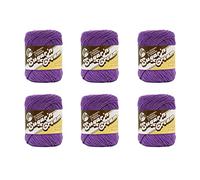 Lily Sugar'N Cream Lot de 6 pelotes de fil de groseille noire - 71 g - Coton - 4 moyens (peignés) - 100 m - Tricot/crochet