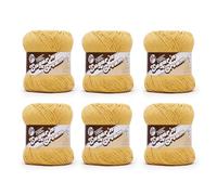 Lily Sugar'n Cream The Original Super Size Lot de 6 pelotes de fil de bambou solide - 113 g - 100% coton - #4 peigné (moyen) - 180 m - Tricot/crochet