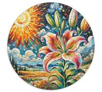 Lily1000 Pièces pour Puzzles pour Adultes Et Enfants fleurPuzzle Circulaire, DécoRation Moderne, Jeu, Cadeau Unique, DécoRation, Cadeau, Difficile, Impossible1000pcs (67.5x67.5cm)