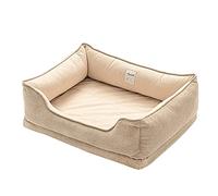 LilyAbeille Panier Chien Dehoussable Lavable Lit pour Chien Panier Chat Couchage Paniers et Mobilier Canapé pour Chiens Petite et Grande Taille Antidérapant (75 * 62 * 25 cm, Beige)