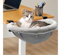 Lilyang Grand lit de bureau pour chat - Supporte jusqu'à 22,7 kg, espace de couchage spacieux de 44,5 x 35,6 cm, double pinces robustes, housse douce et moelleuse amovible, hamac pour chat pour